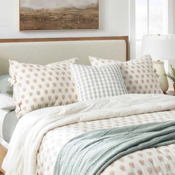 Studio McGee Standard Lofty Cotton Slub Woodblock Print Floral Sham - Threshold - Picture 5 of 5